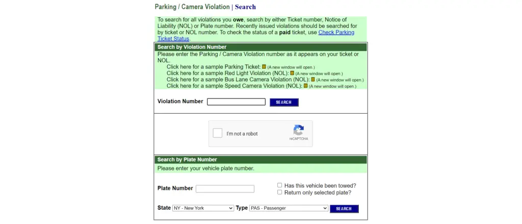 Parking Ticket NYC Mail