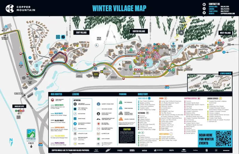 Winter Village Map Copper Mountain